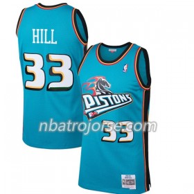 Män Detroit Pistons Tröja Grant Hill 33 Hardwood Classics Blå Swingman
